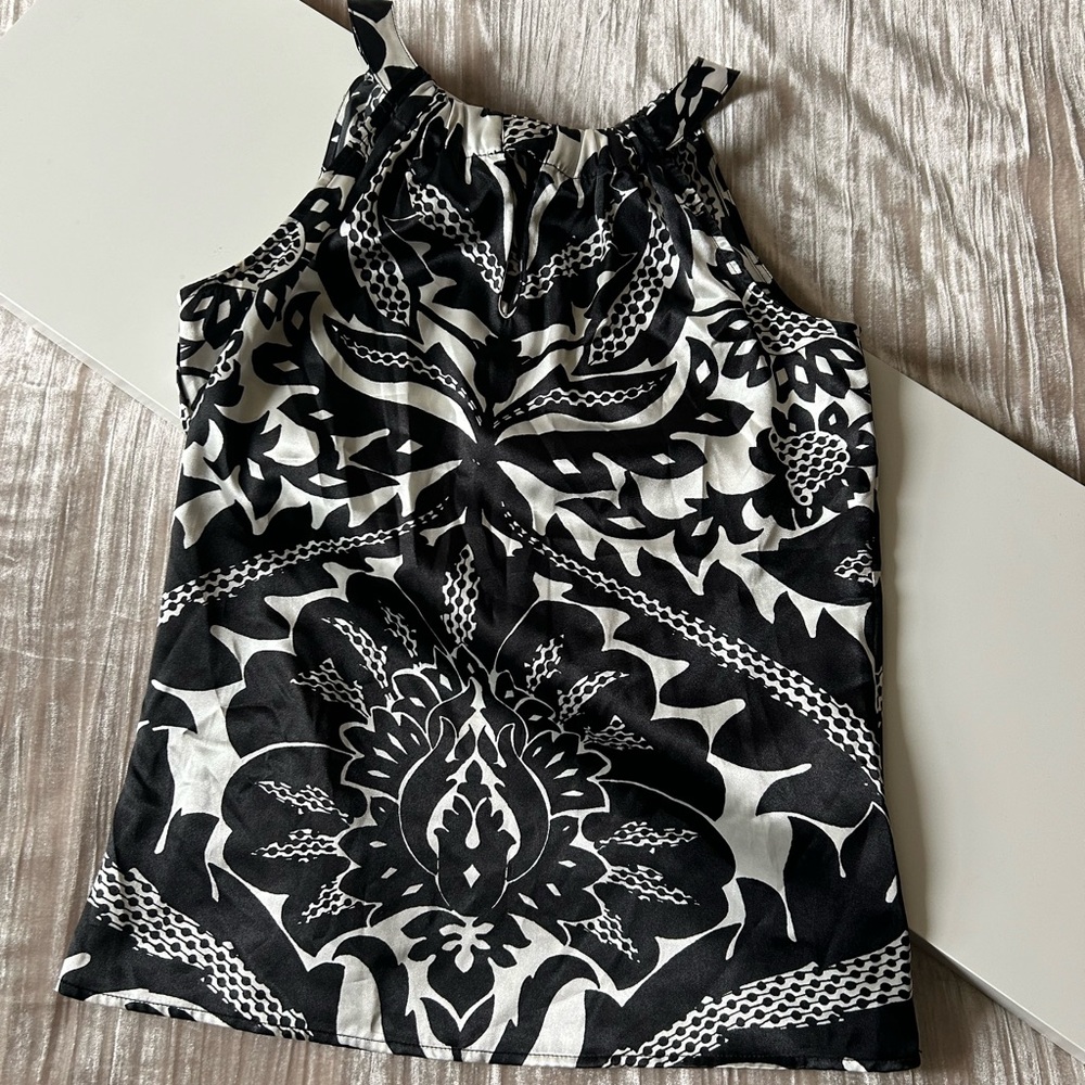 The Limited Black and White Halter Tank Top